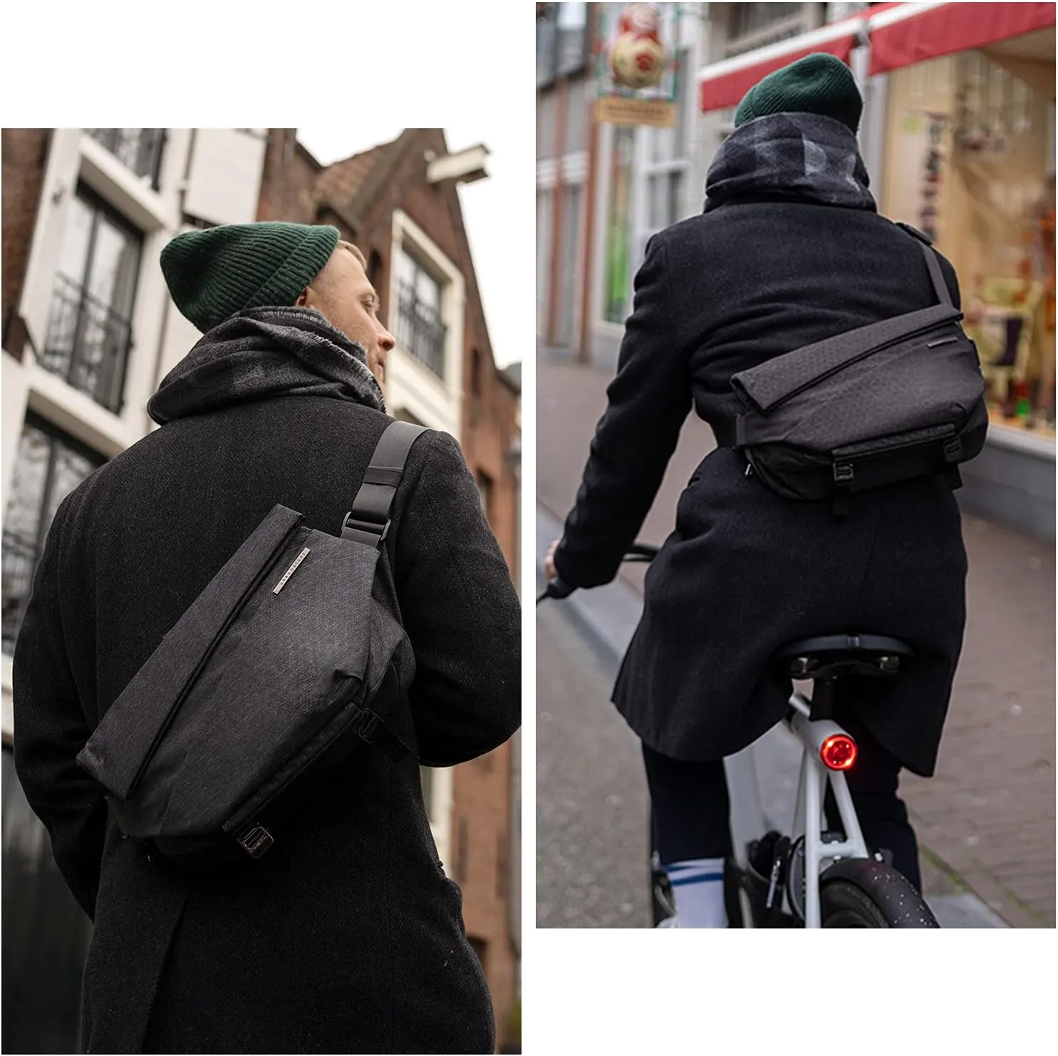 NIID Sling Bag,Crossbody Bag Men,Expandable Sling Bag Stylish,Waterproof Shoulder Bag,Anti Theft Sling,Minimalist Chest Shoulder Backpack,Messenger Bags for Travel Work