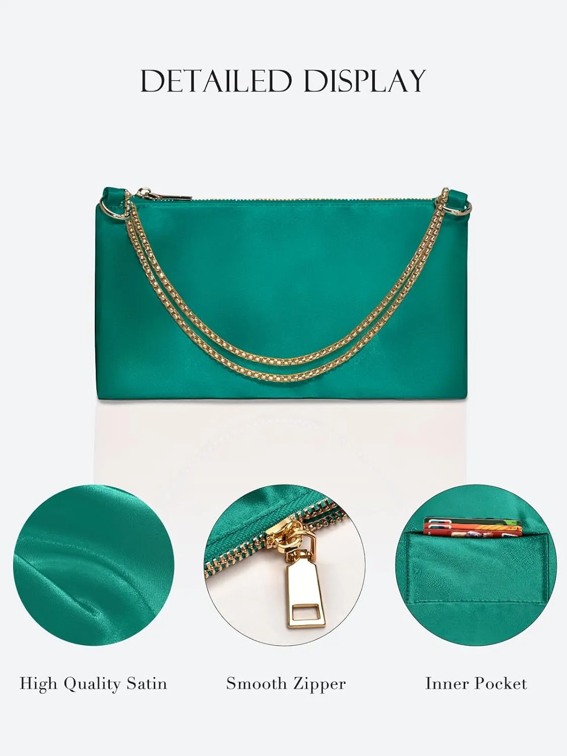 oscaurt Women's Evening Handbag Satin Shoulder Bag Purse for Prom Engagement Cocktail Party Wedding