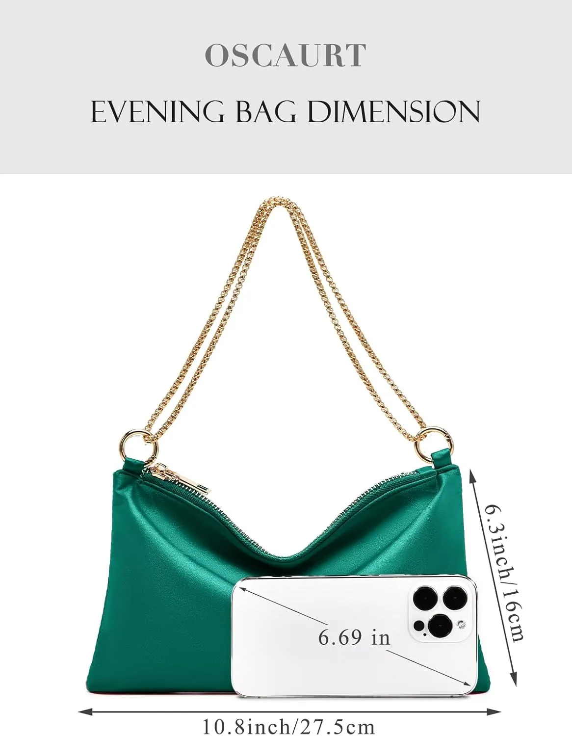 oscaurt Women's Evening Handbag Satin Shoulder Bag Purse for Prom Engagement Cocktail Party Wedding