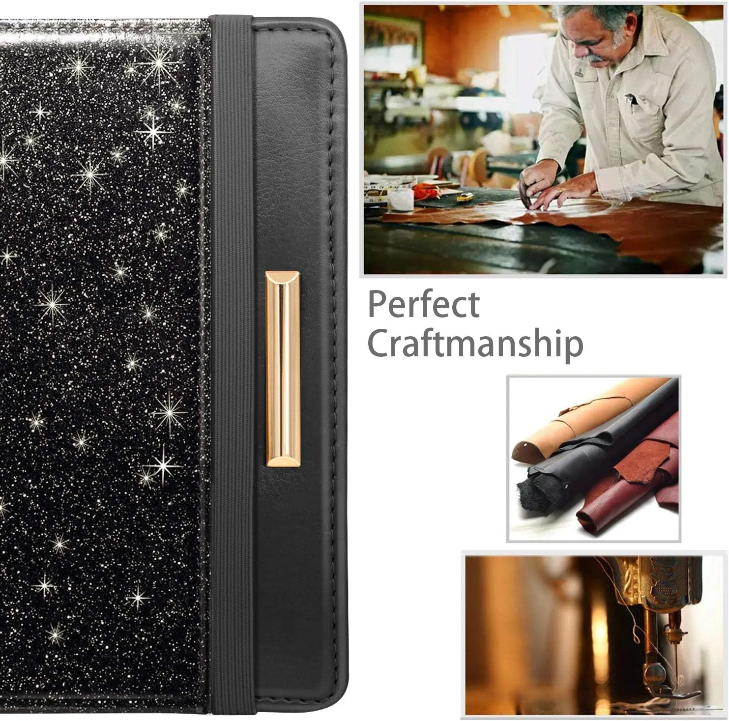 Passport Holder Cover Travel RFID Blocking Passport Cover Rose Gold Cute Flowers Passport Wallet with Elastic Band for Women
