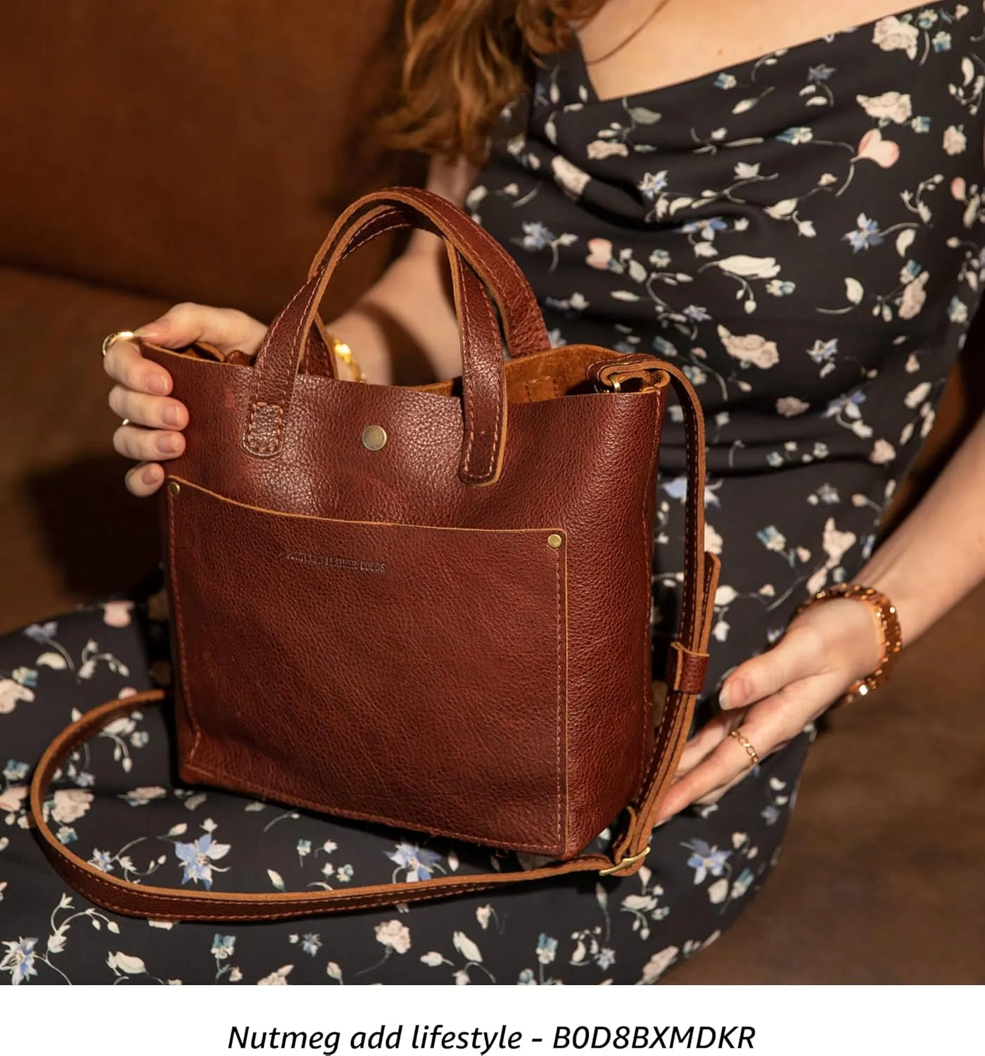Portland Leather Goods Mini Snap Crossbody Tote Bag for Women  Handmade, Snap Closure, Durable & Unlined  Outside Pocket