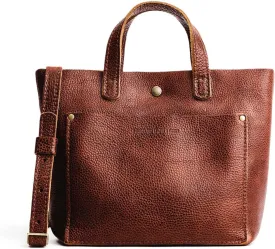 Portland Leather Goods Mini Snap Crossbody Tote Bag for Women  Handmade, Snap Closure, Durable & Unlined  Outside Pocket
