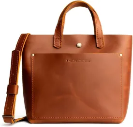 Portland Leather Goods Mini Snap Crossbody Tote Bag for Women  Handmade, Snap Closure, Durable & Unlined  Outside Pocket