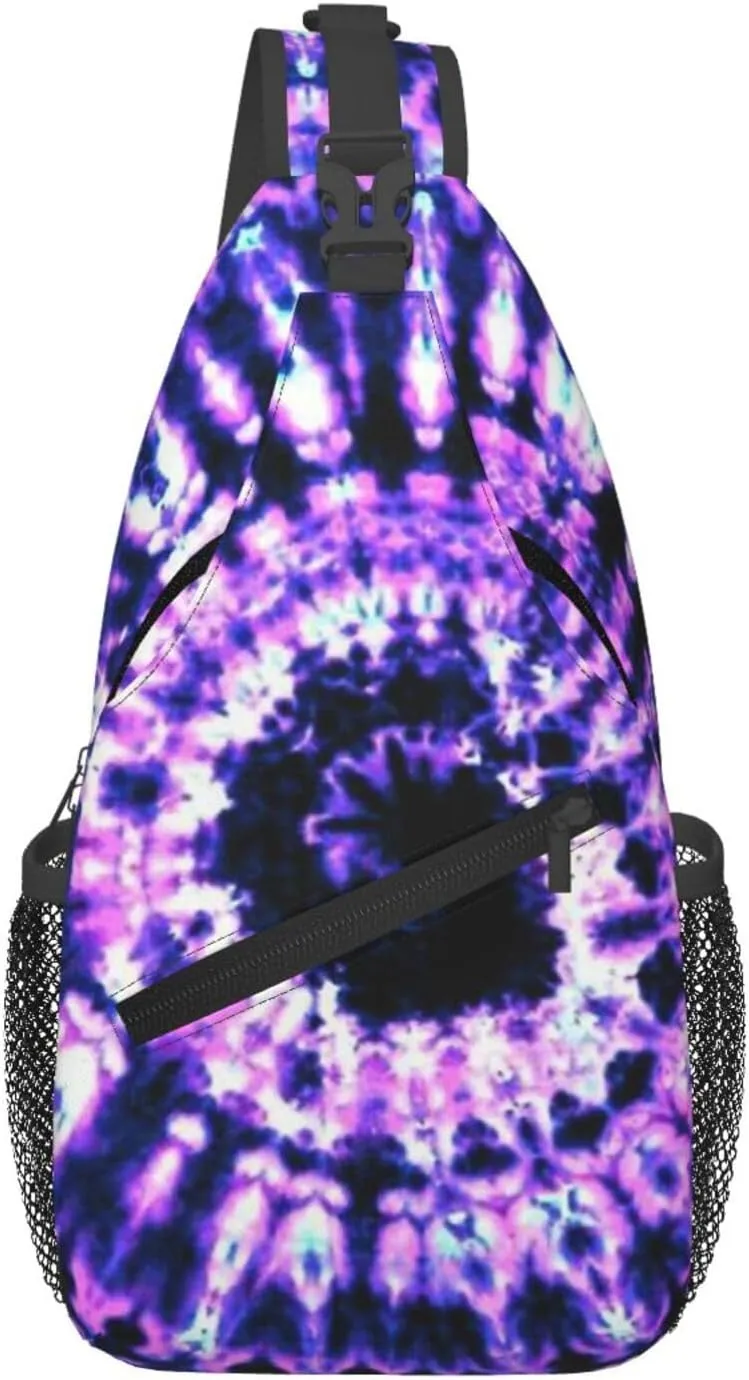 Rainbow Tie Dye Sling Backpack Chest Bag Crossbody Shoulder Bag Gym Cycling Travel Hiking Daypack For Men Women