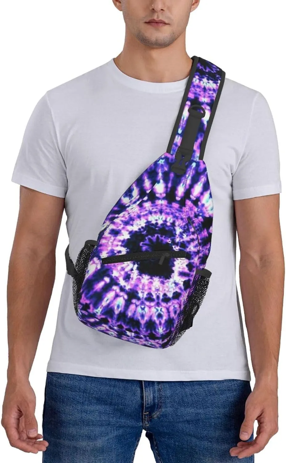 Rainbow Tie Dye Sling Backpack Chest Bag Crossbody Shoulder Bag Gym Cycling Travel Hiking Daypack For Men Women