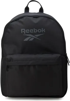 Reebok Element Backpack - Lightweight Compact Everyday Carry On Work, Gym, or Travel Backpack for Men and Women, Black Element with Grey Logo