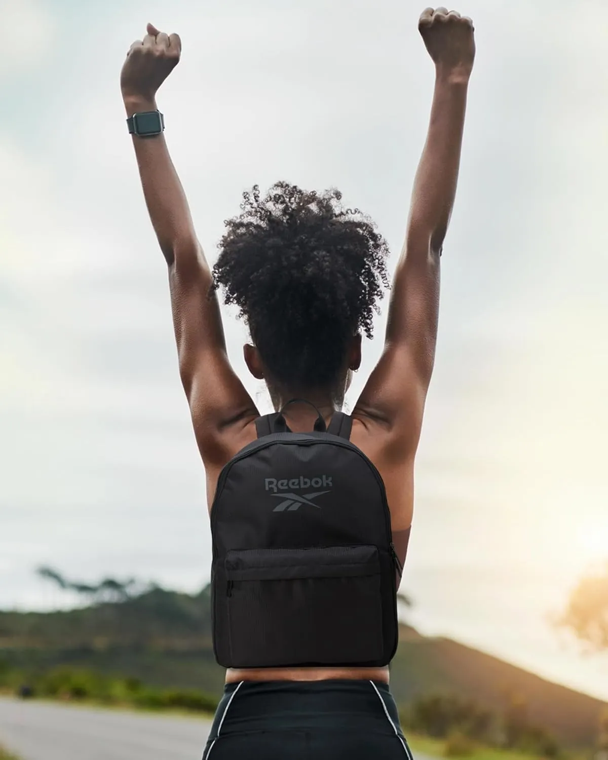 Reebok Element Backpack - Lightweight Compact Everyday Carry On Work, Gym, or Travel Backpack for Men and Women, Black Element with Grey Logo
