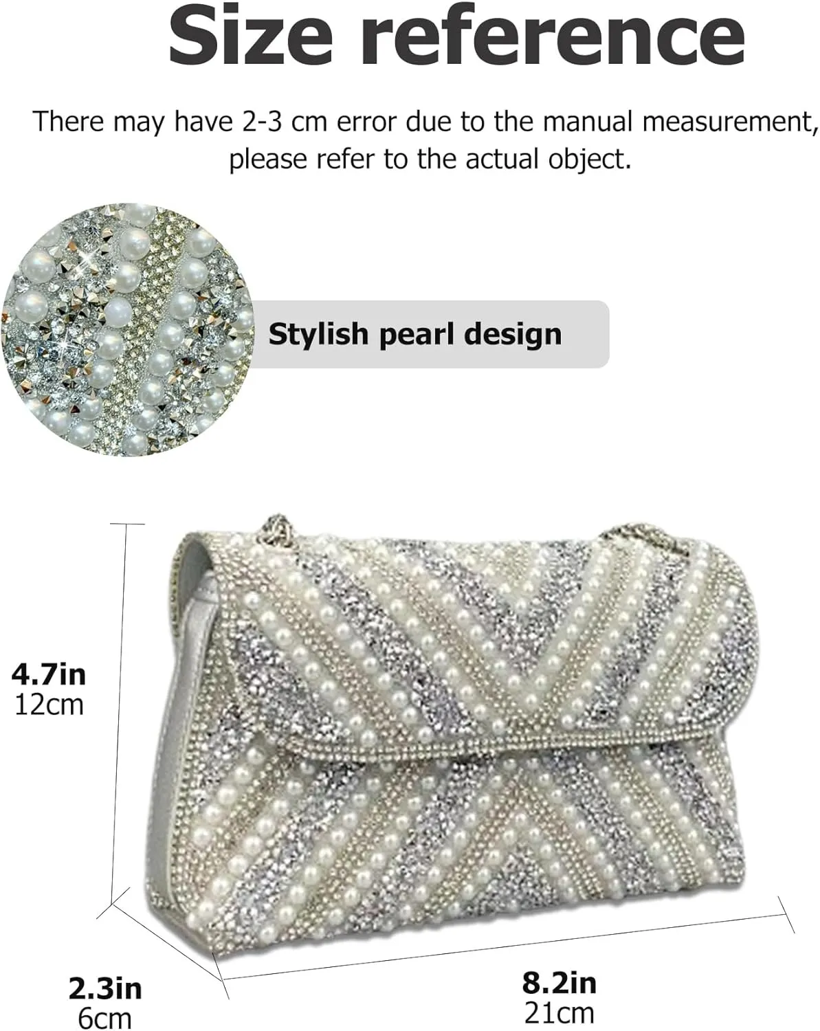 Rhinestones Clutch Purses for Women Chain Shoulder Bags Sparkly Evening Bags for Cocktail Prom Party Wedding