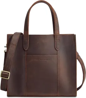 S-ZONE Leather Crossbody Tote Bags for Women Satchel Bag Top Handle Handbag Shoulder Purses Medium