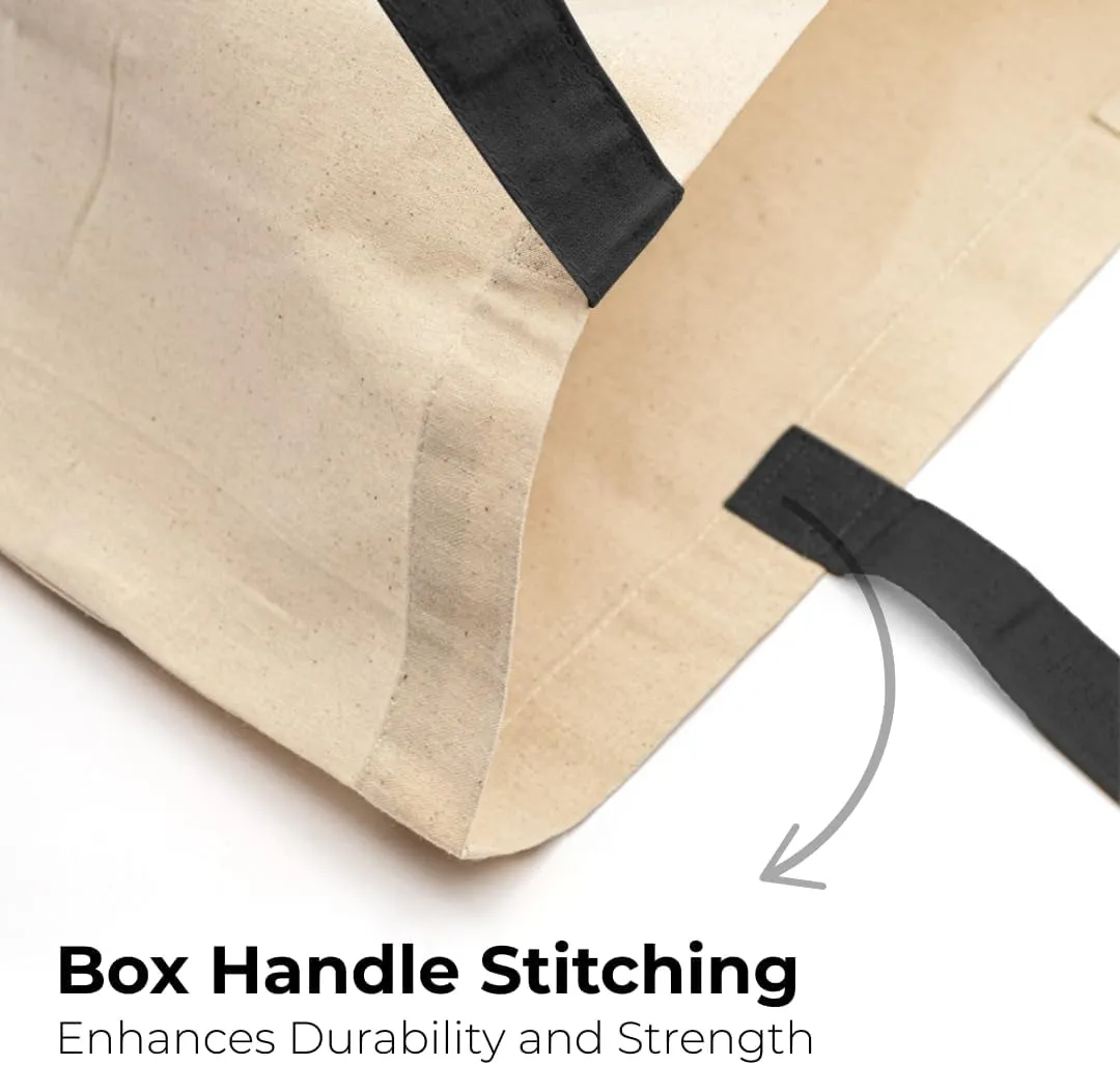 Salt Earth Pack of 5 | 6 | 12 | 24 | 48  100% Cotton Reusable Tote Bags  Bulk Grocery, Shopping, DIY, Beach & Gift Use