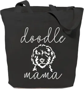 SAUIVD Doodle Mama Eco-Friendly Cute Tote Bags Cute Dog Lover Gifts Reusable Canvas Grocery Shopping Bag