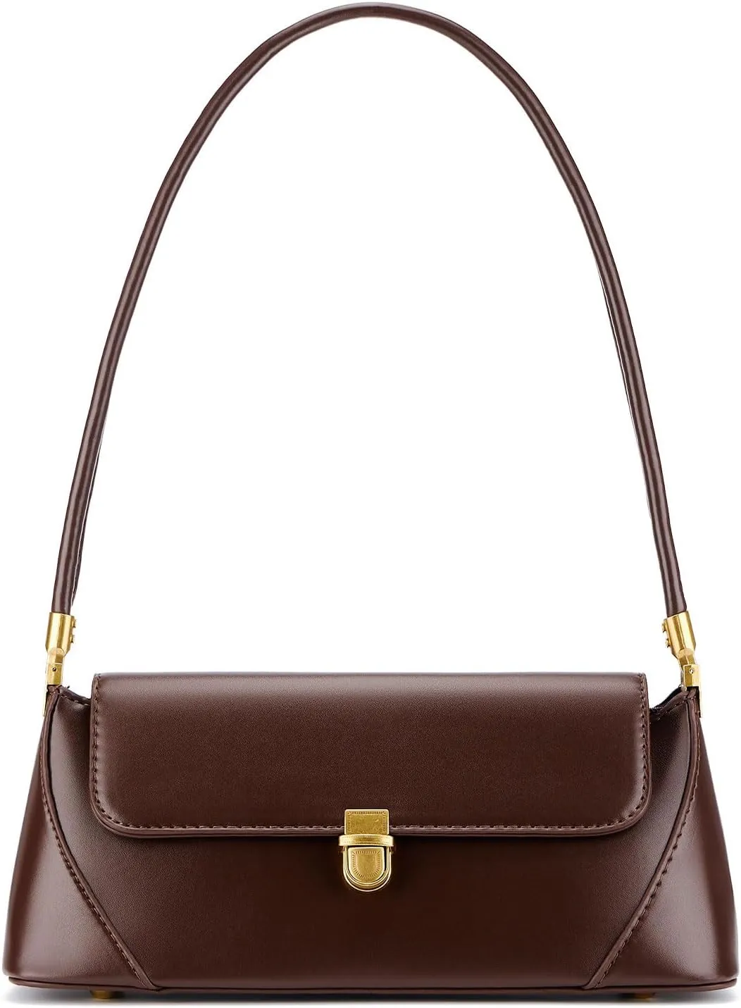 Shoulder Bag for Women Vintage Purse Fashion Classic Vegan Leather Clutch Tote Retro Handbag with Buckle Closure
