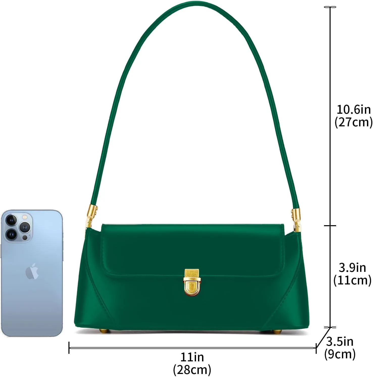 Shoulder Bag for Women Vintage Purse Fashion Classic Vegan Leather Clutch Tote Retro Handbag with Buckle Closure