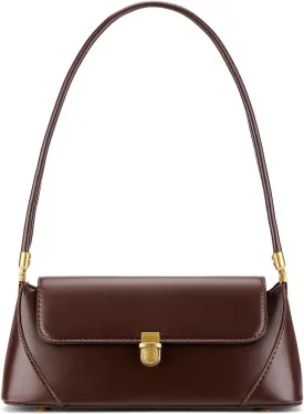 Shoulder Bag for Women Vintage Purse Fashion Classic Vegan Leather Clutch Tote Retro Handbag with Buckle Closure