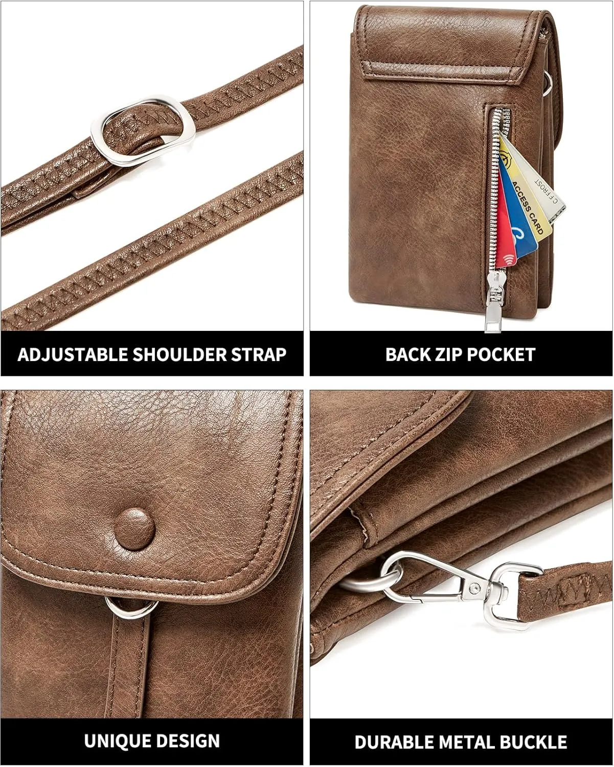 Small Crossbody Bags for women,Soft Leather Cell Phone Purse Lightweight,Little Crossbody Purses Women Trendy with Card slots