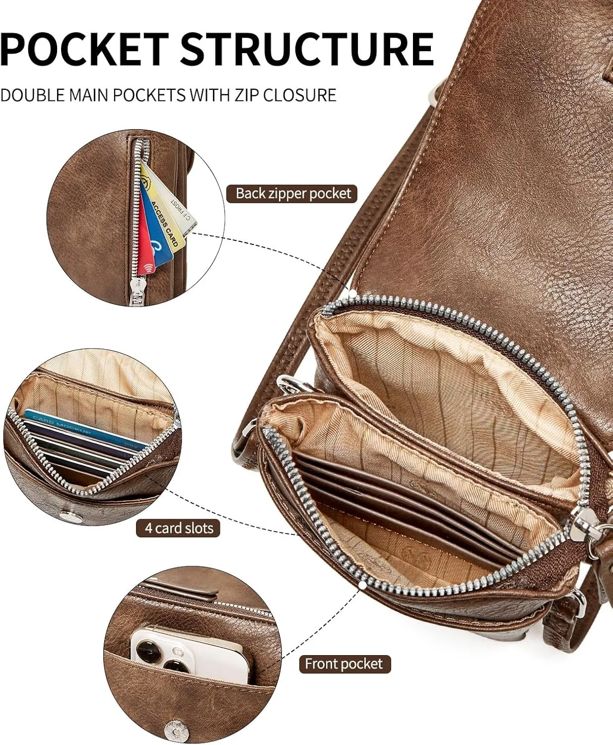 Small Crossbody Bags for women,Soft Leather Cell Phone Purse Lightweight,Little Crossbody Purses Women Trendy with Card slots