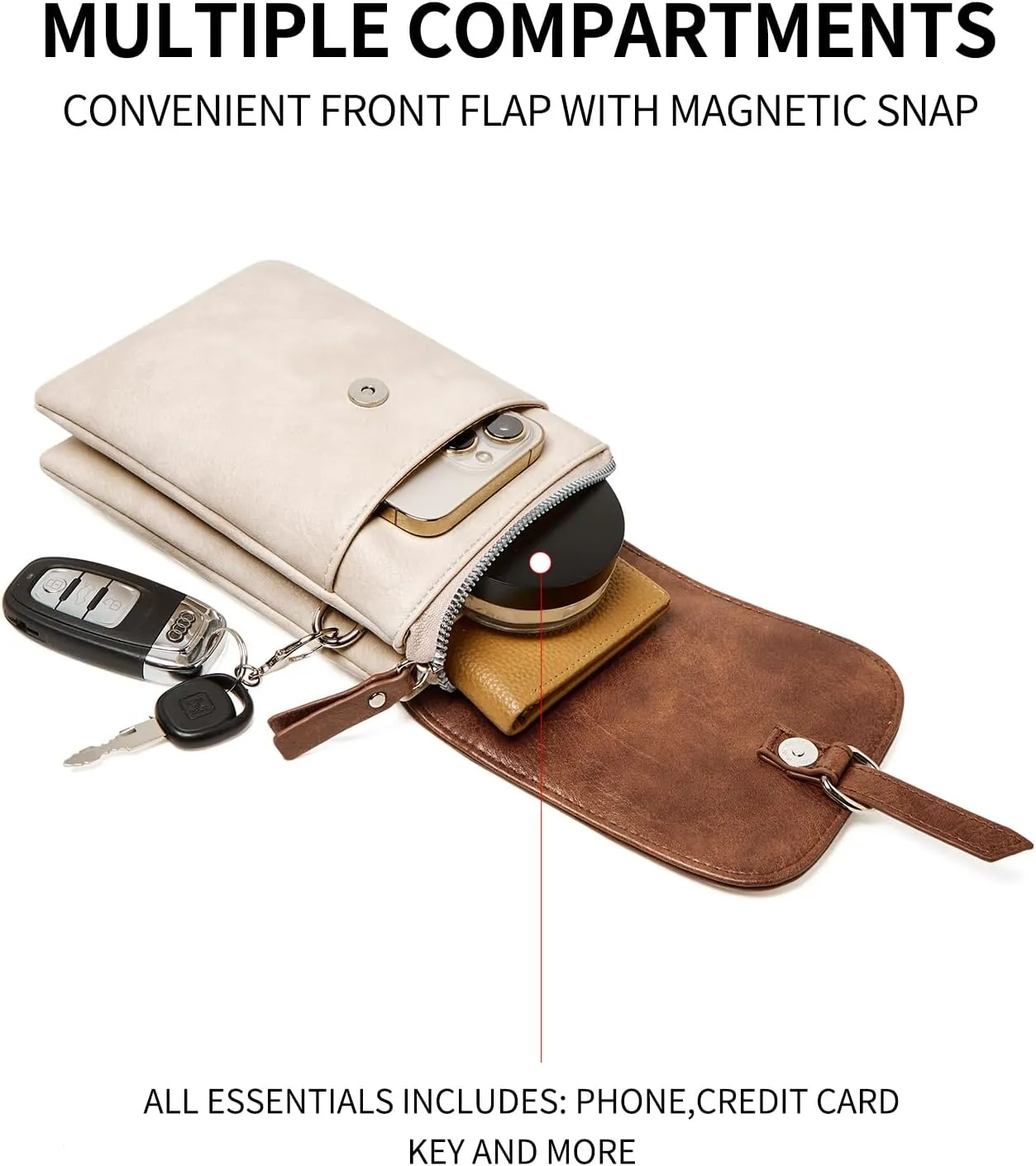 Small Crossbody Bags for women,Soft Leather Cell Phone Purse Lightweight,Little Crossbody Purses Women Trendy with Card slots