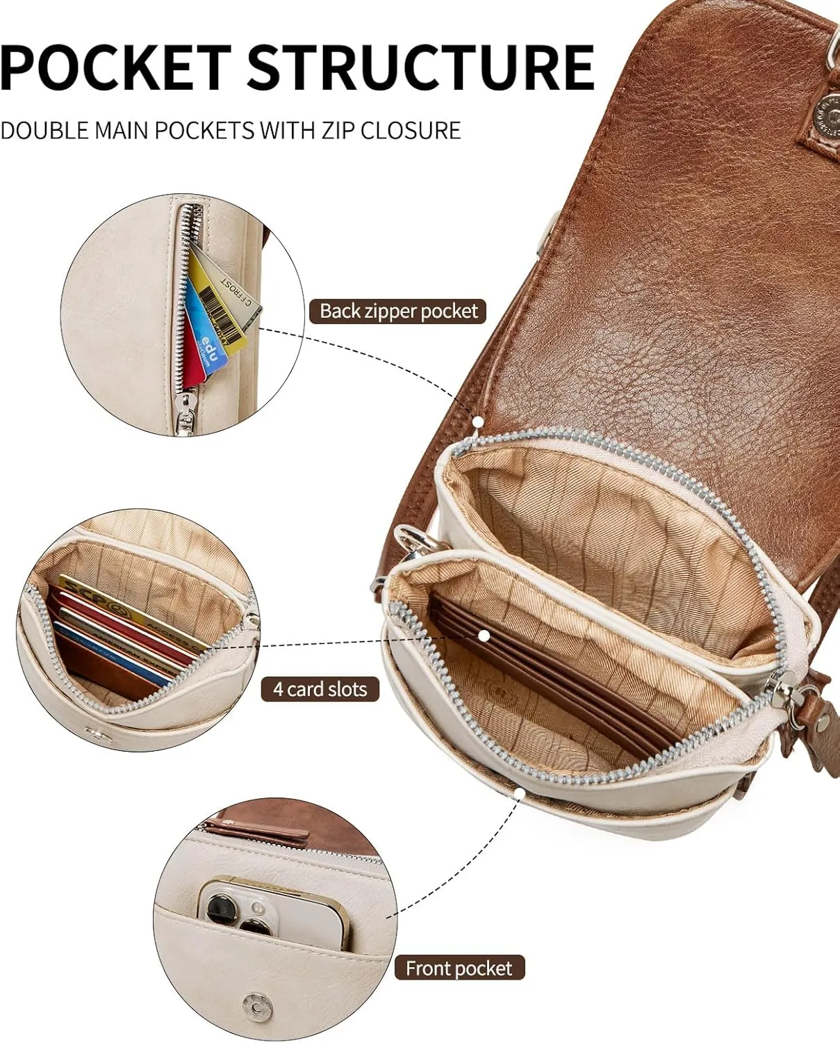 Small Crossbody Bags for women,Soft Leather Cell Phone Purse Lightweight,Little Crossbody Purses Women Trendy with Card slots