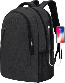 SMONT Laptop Backpack for Men, 17" Mens Business Computer Office Tech Commuter Work Bookbag with USB Charging Port Anti Theft Water Resistant Dark Grey