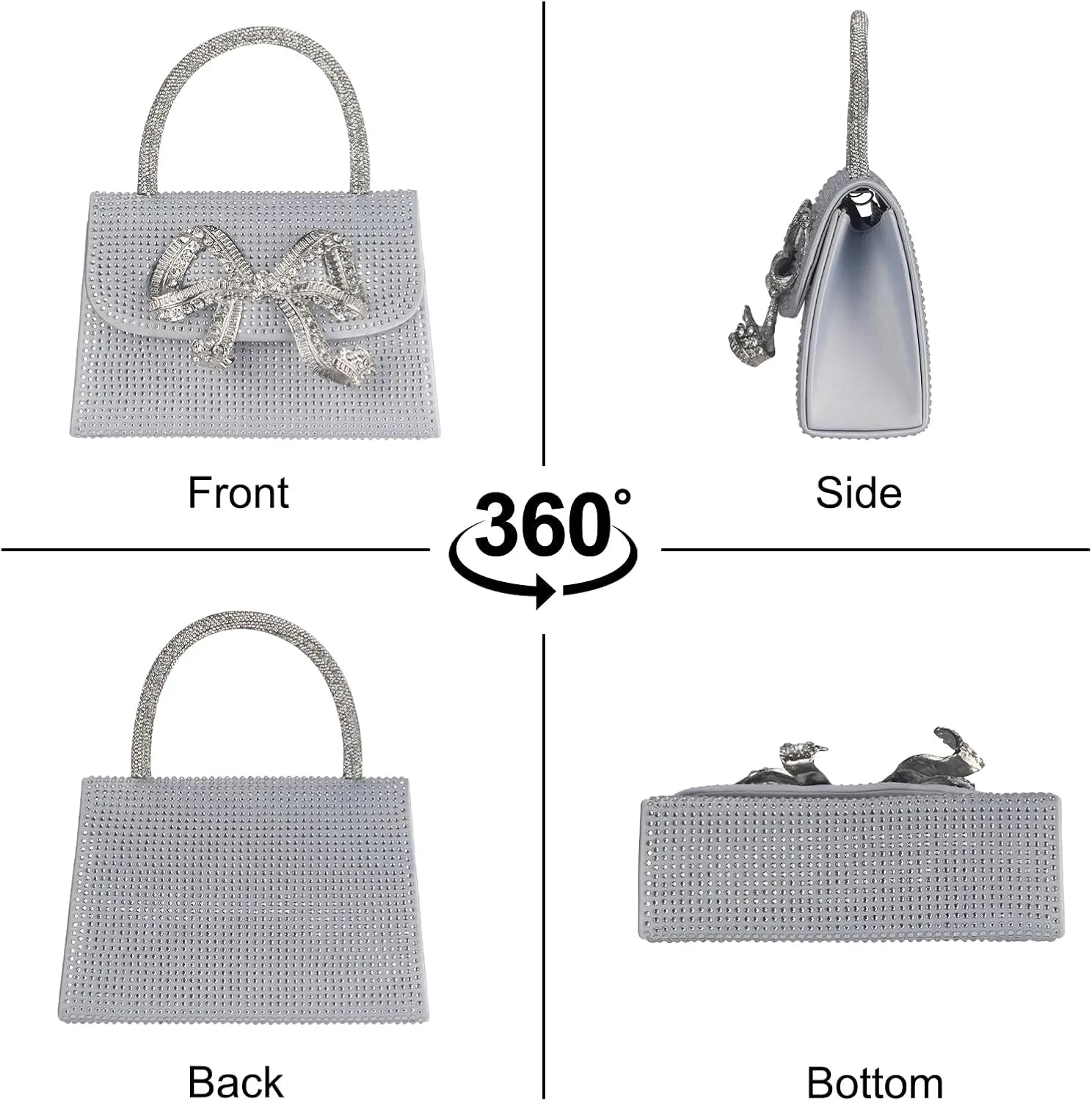 Sparkling Evening Clutches for Women Top Handle Rhinestone Handbags Ladies Luxury Cocktail Party Bling Chain Satche