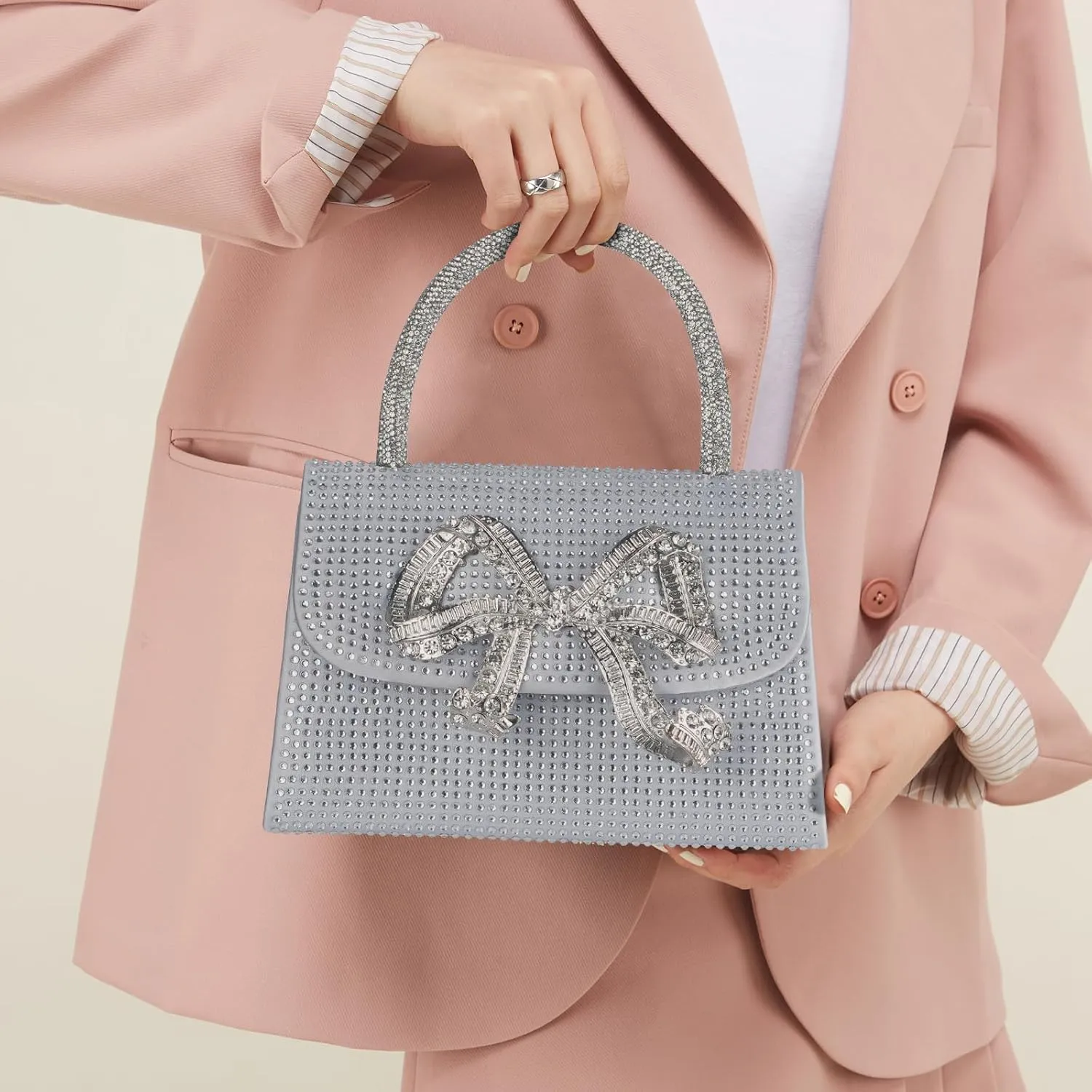 Sparkling Evening Clutches for Women Top Handle Rhinestone Handbags Ladies Luxury Cocktail Party Bling Chain Satche