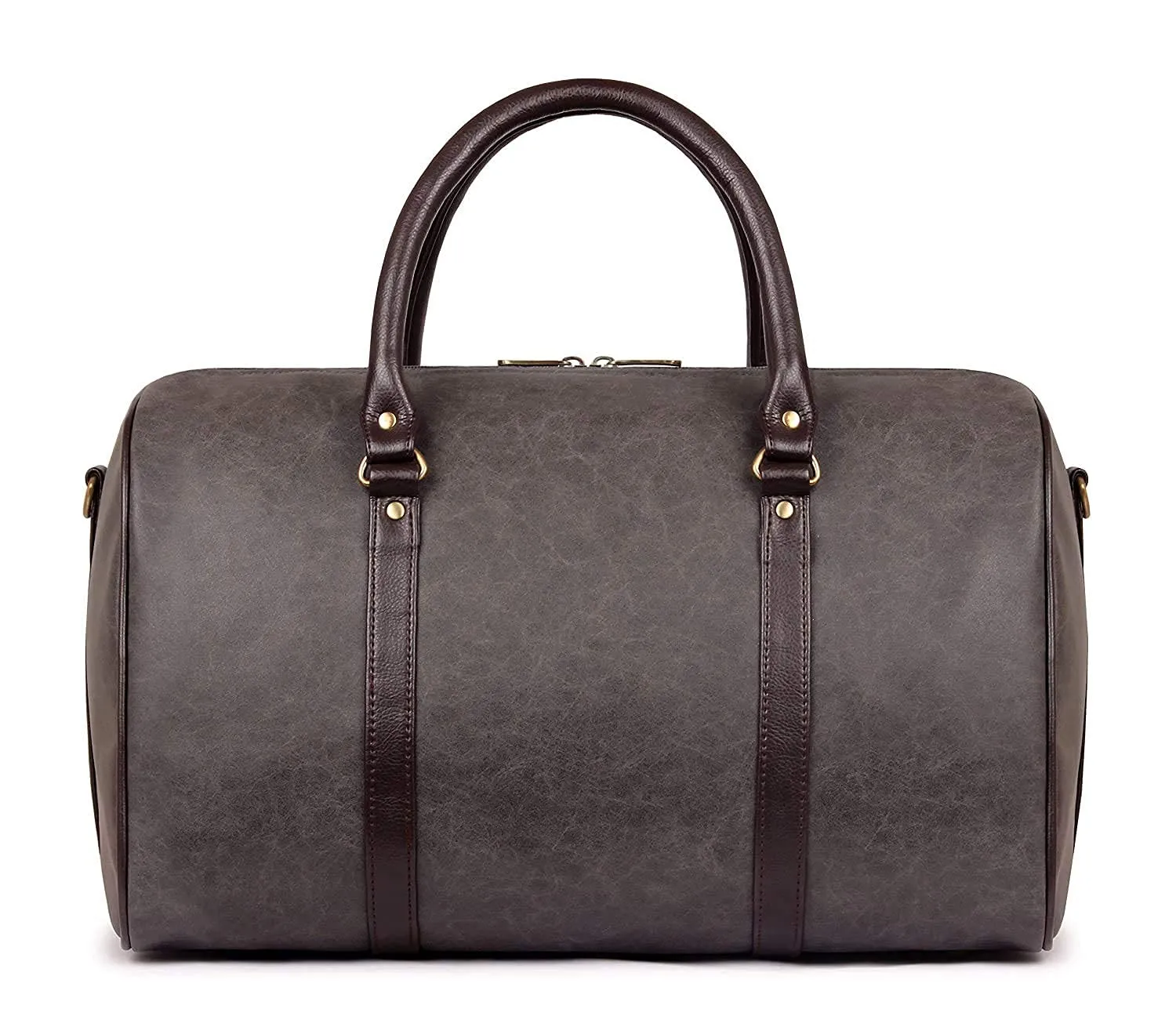 Stylish Grey Leatherette Weekender Duffle Bag | Spacious 29L | Versatile & Convenient | Unisex