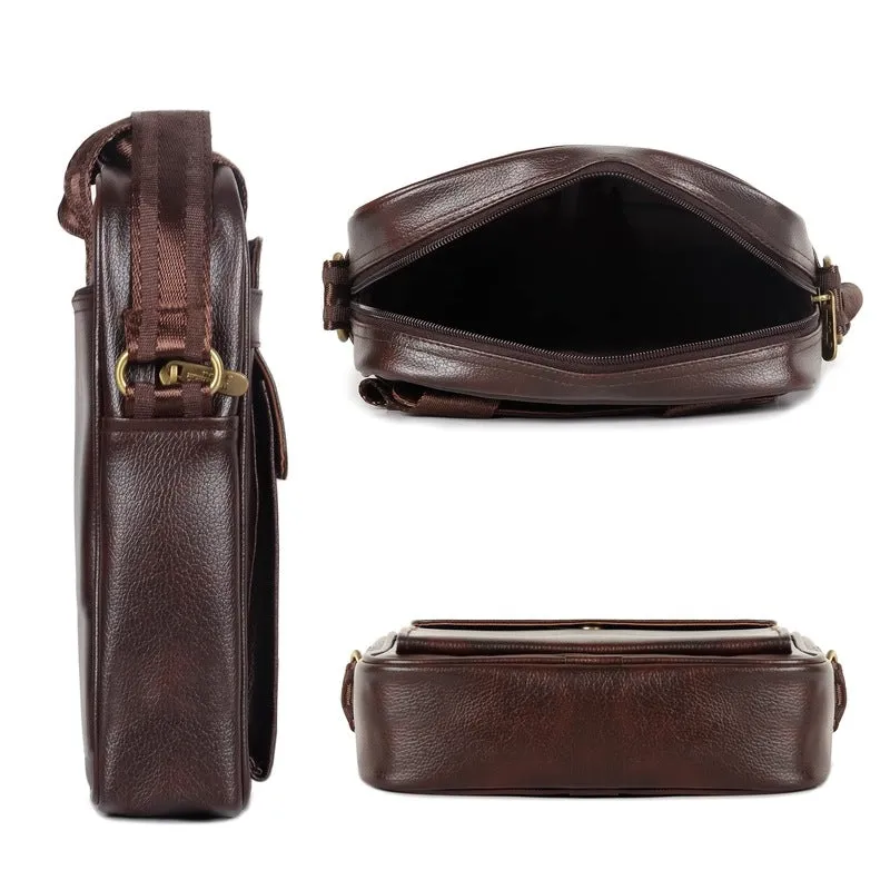 Stylish Sling Bag: Faux Leather Crossbody for Travel | Unisex | 4.5L | Dark Brown
