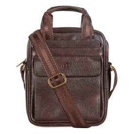Stylish Sling Bag: Faux Leather Crossbody for Travel | Unisex | 4.5L | Dark Brown