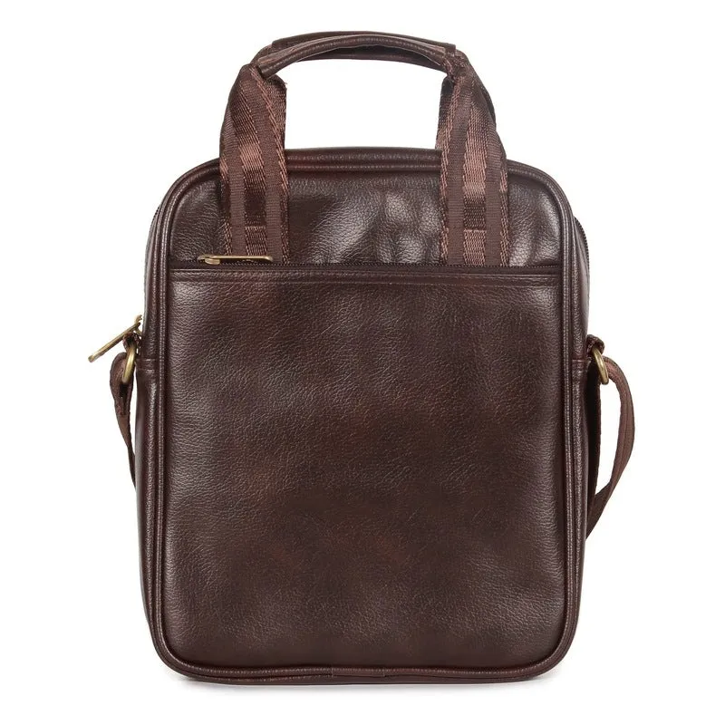 Stylish Sling Bag: Faux Leather Crossbody for Travel | Unisex | 4.5L | Dark Brown