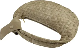 Suede Leather Woven Bag for Women, Woven Knot Clutch Bag, Woven Purse, Evening Handbag, Vegan Leather Top Handle Bag