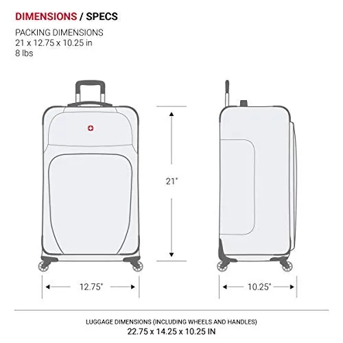 SwissGear Sion Softside Expandable Roller Luggage, Blue, Carry-On 21-Inch