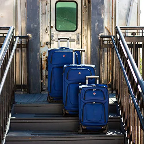 SwissGear Sion Softside Expandable Roller Luggage, Blue, Carry-On 21-Inch
