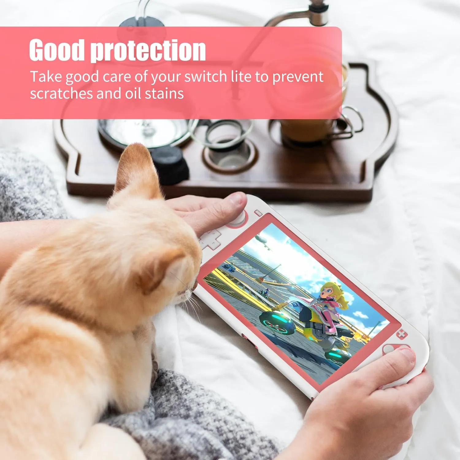 Switch Lite Grip Case, Comfortable Switch lite Protective Shell Case - White