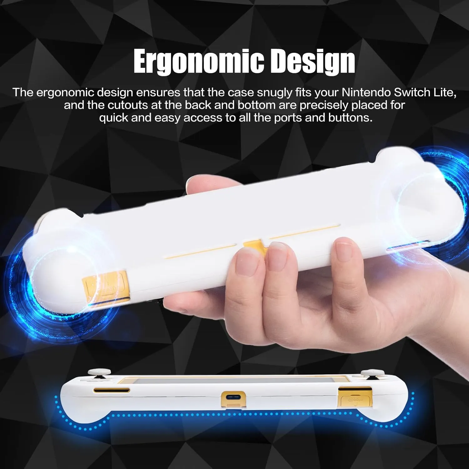 Switch Lite Grip Case, Comfortable Switch lite Protective Shell Case - White