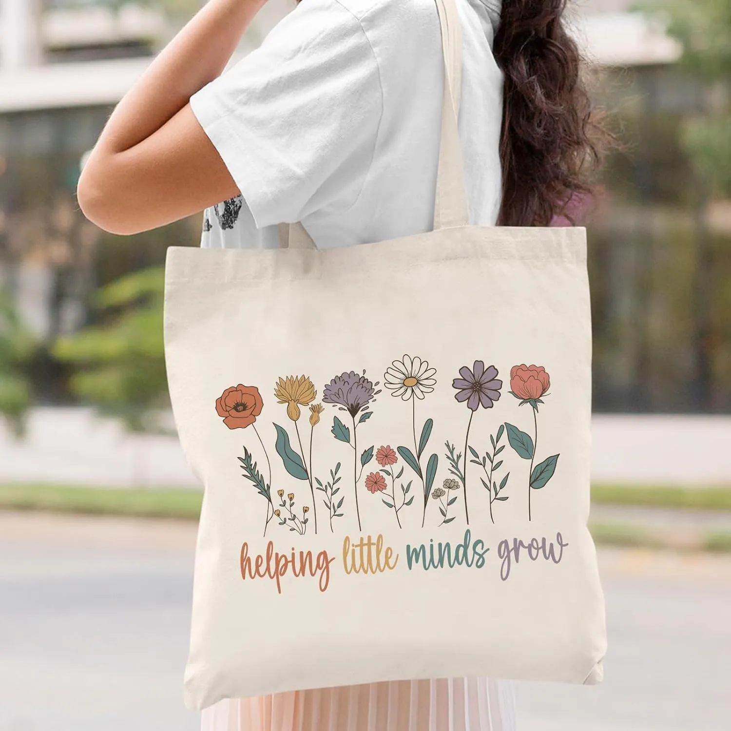 Teacher Appreciation Gifts School Canvas Tote Bags Aesthetic Travel Beach Bag Summer Reusable Grocery Shopping Bag