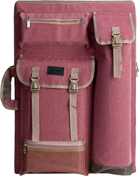 TRANSON Art Portfolio Case Artist Backpack Canvas Bag Large 26 x 19.5