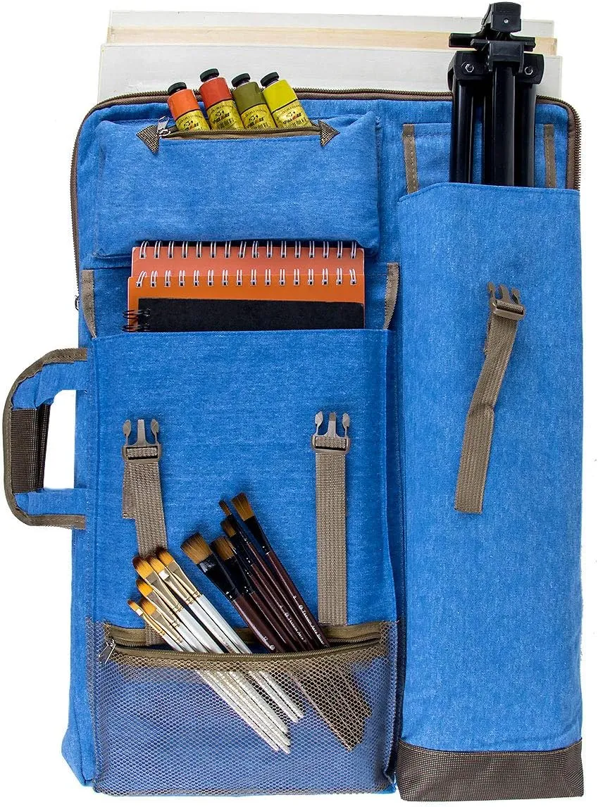 TRANSON Art Portfolio Case Artist Backpack Canvas Bag Large 26 x 19.5