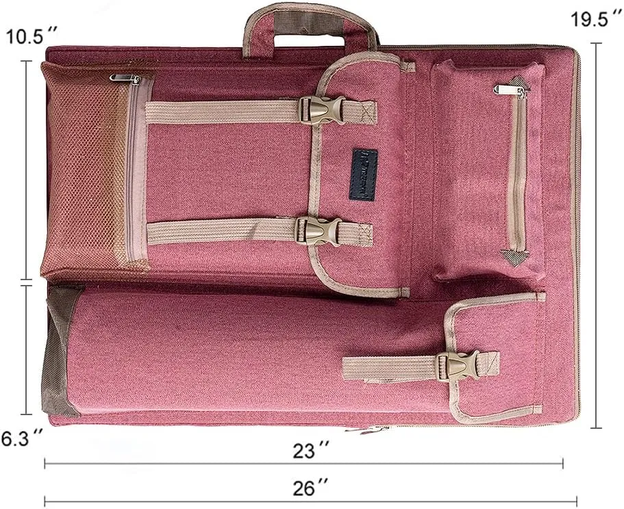TRANSON Art Portfolio Case Artist Backpack Canvas Bag Large 26 x 19.5