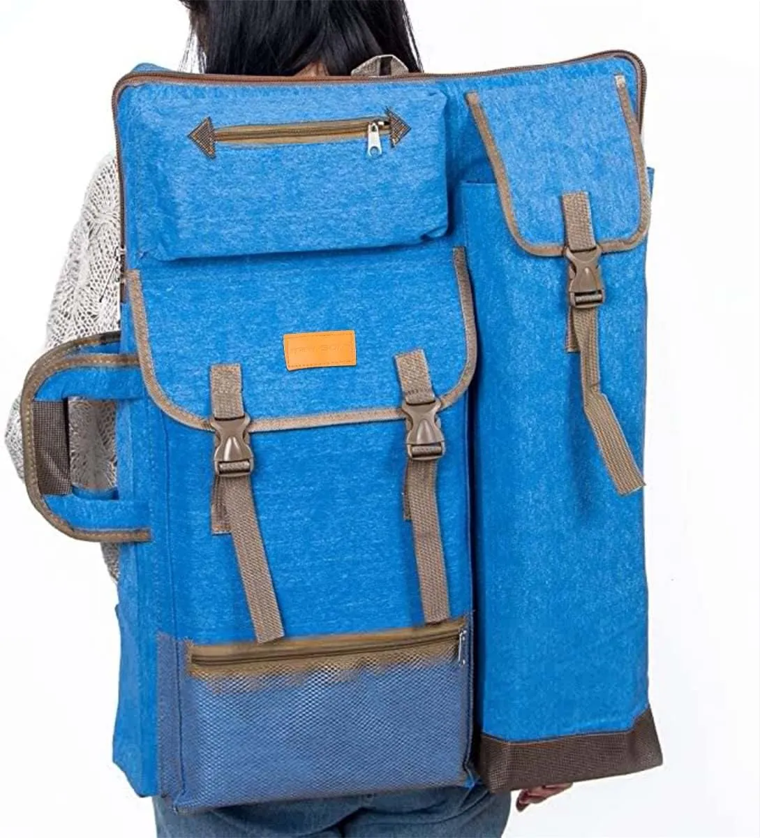 TRANSON Art Portfolio Case Artist Backpack Canvas Bag Large 26 x 19.5