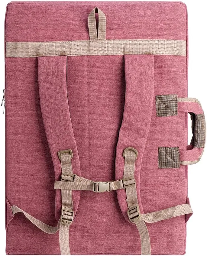 TRANSON Art Portfolio Case Artist Backpack Canvas Bag Large 26 x 19.5