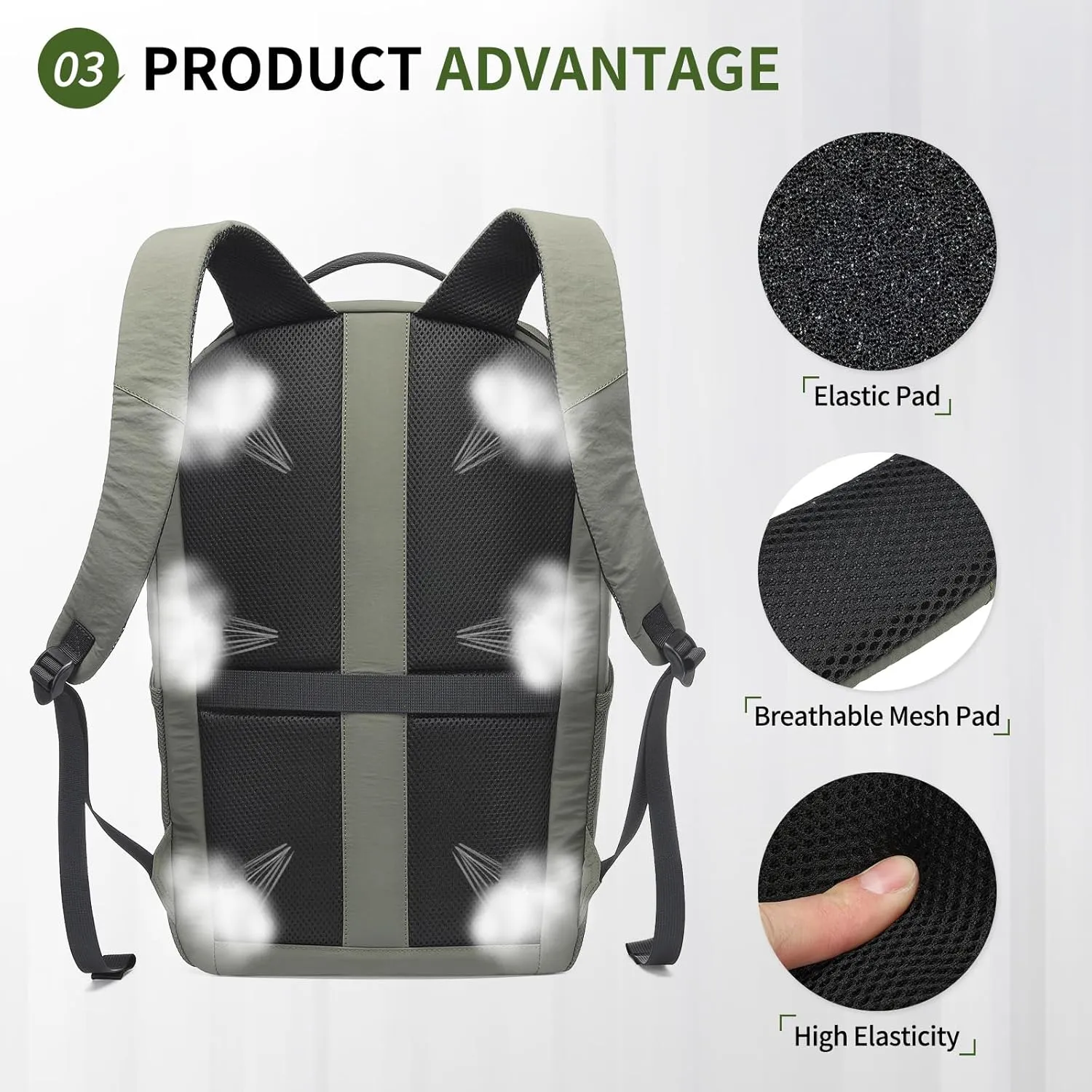 Travel Casual Backpack for Women and Men, Distinctive Design Lightweight Waterproof Daypack, for Outdoor and Daily Use, Green