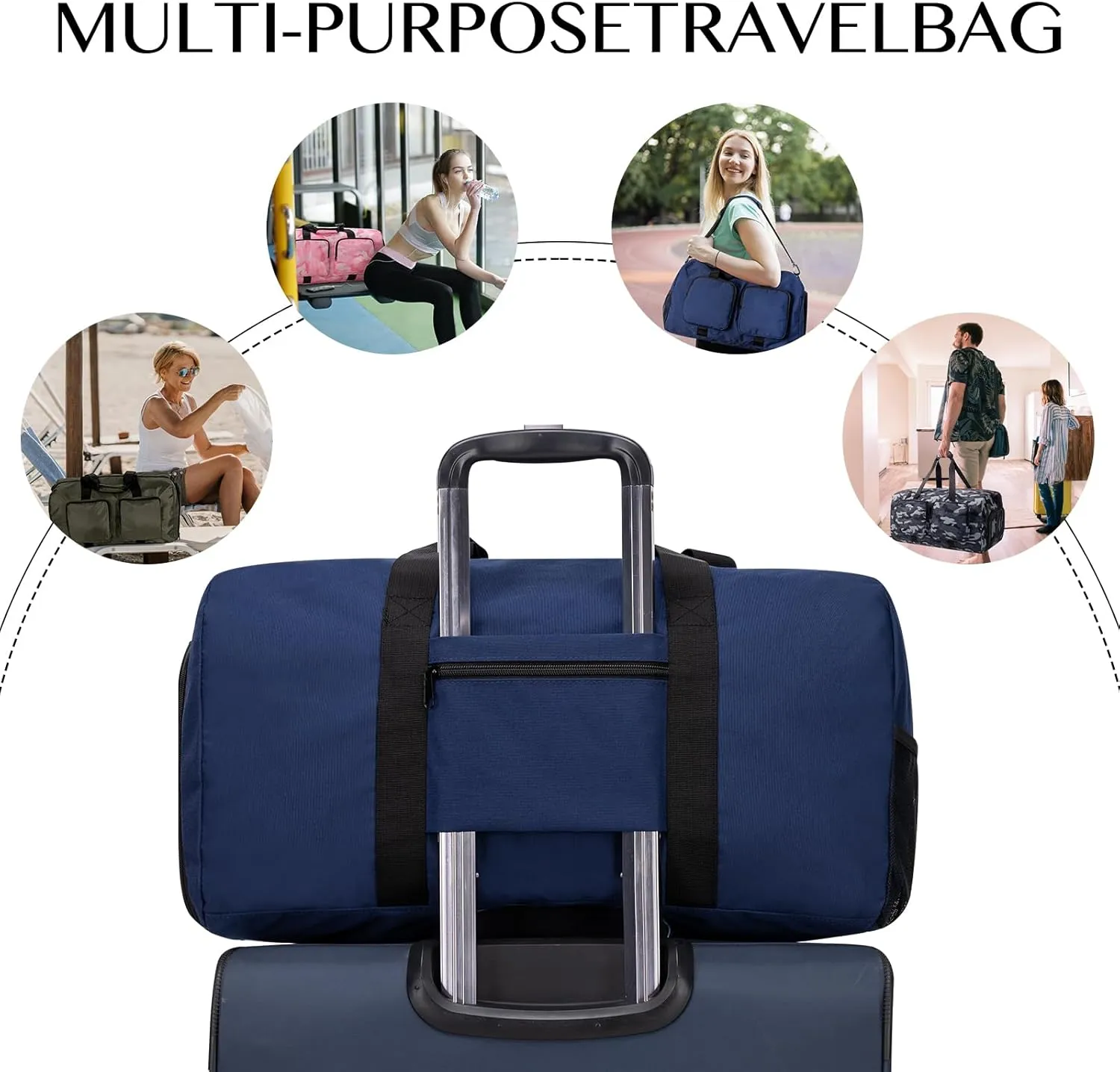 Travel Duffel Bags 40L,Gym Bag, Travel Bag, Duffle Bag for Men, Foldable Overnight Weekender Bags for Women & Men with Adjustable Shoulder Strap