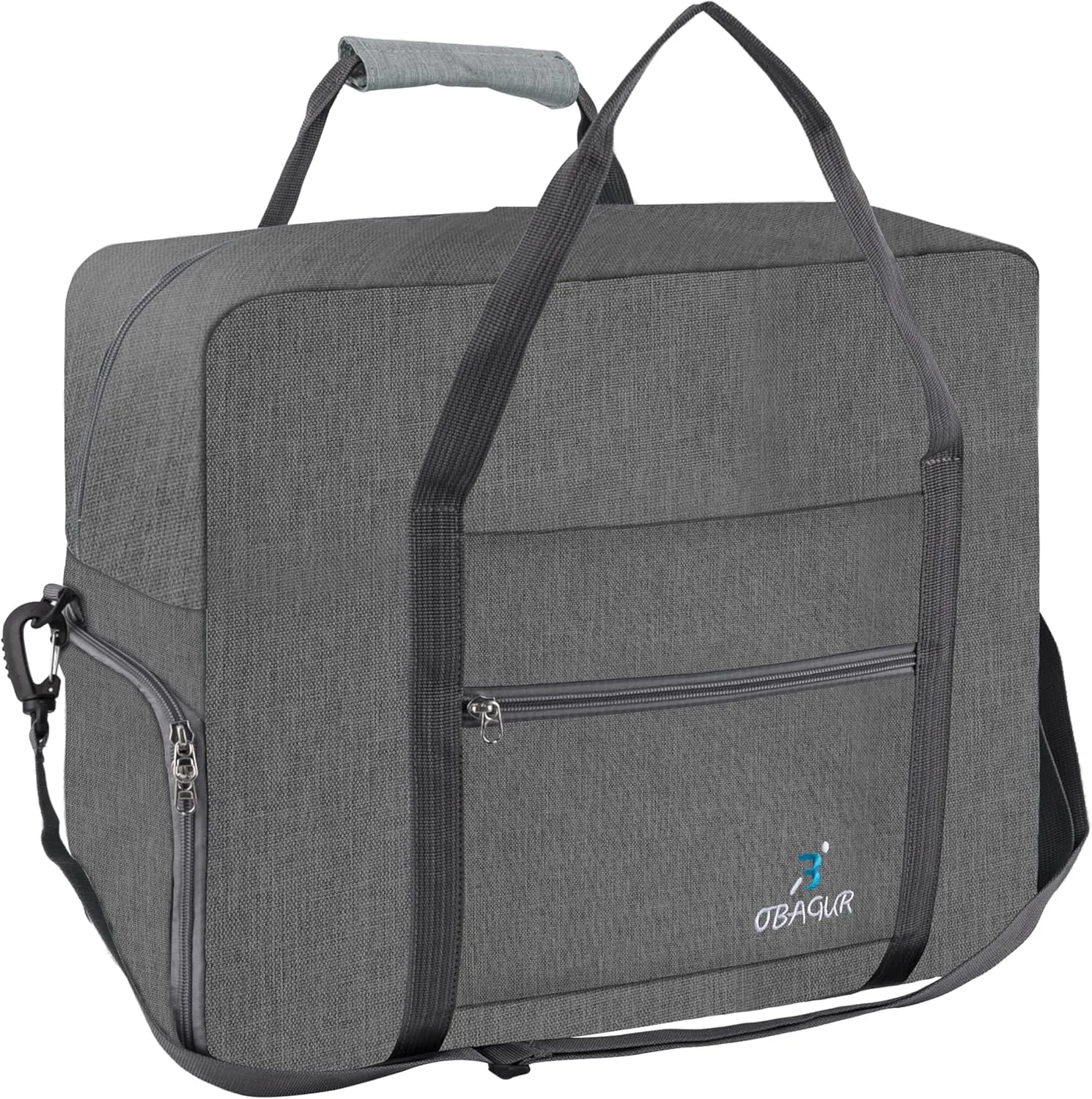 Travel Tote Bag Foldable Travel Duffel Bag For Spirit Airlines Personal Item Bag, Weekender Bags for Men Women with Shoe Compartment, Carry on Overnight Bag (Snow Black, 20L)