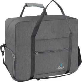 Travel Tote Bag Foldable Travel Duffel Bag For Spirit Airlines Personal Item Bag, Weekender Bags for Men Women with Shoe Compartment, Carry on Overnight Bag (Snow Black, 20L)