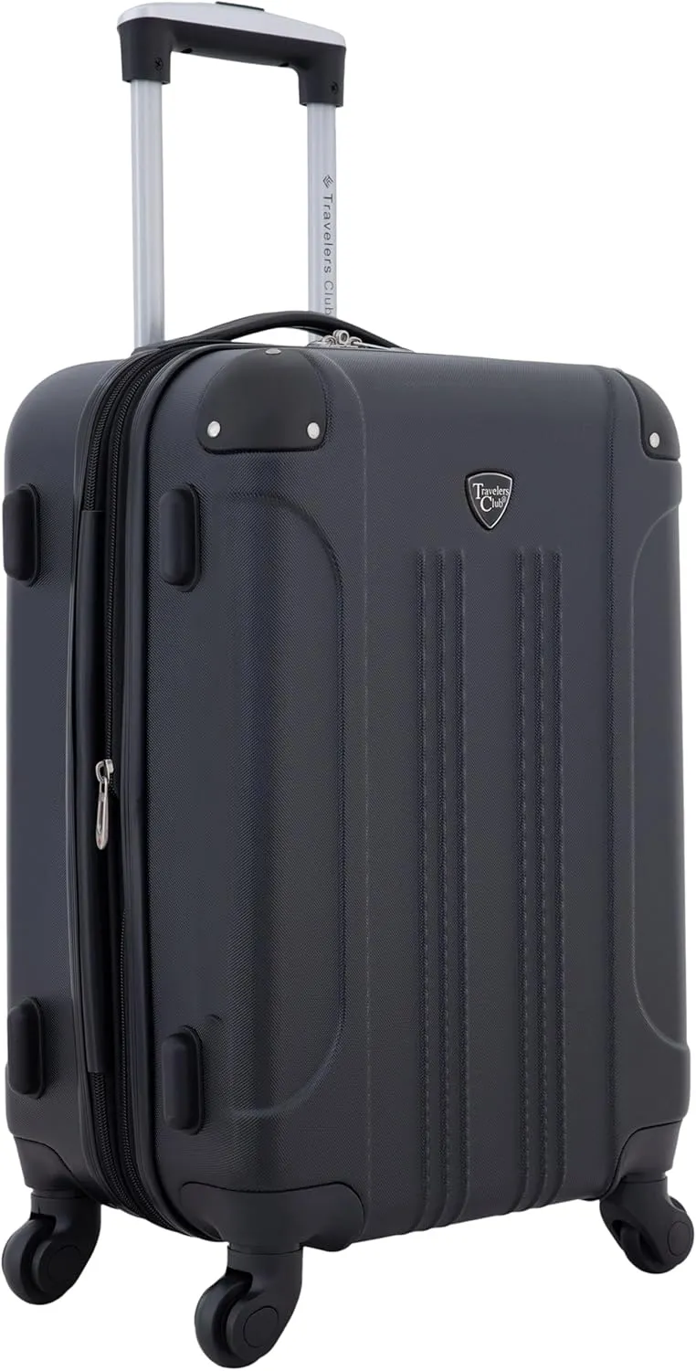 Travelers Club Chicago Hardside Expandable Spinner Luggage, Black, 20" Carry-On