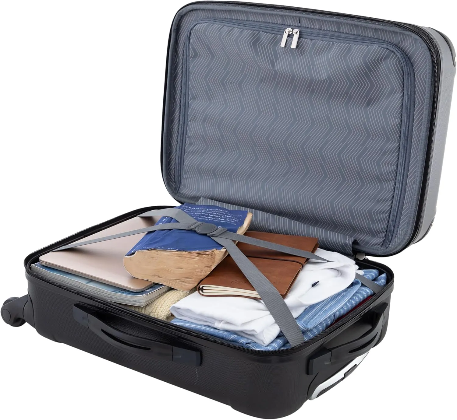 Travelers Club Chicago Hardside Expandable Spinner Luggage, Black, 20" Carry-On
