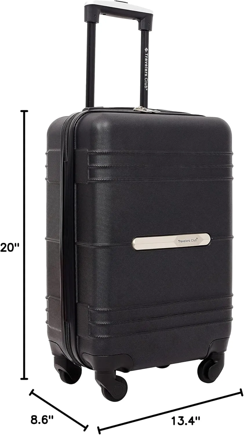 Travelers Club Richmond Spinner Luggage, Black, Carry-On 22-Inch