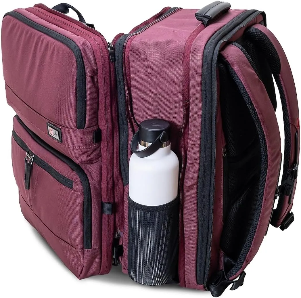 Trilogy Double Pack - World class multiple use backpack - expands into a weekender bag - splits into two seperate bags - handles two 17 laptops and two tablets (Red)
