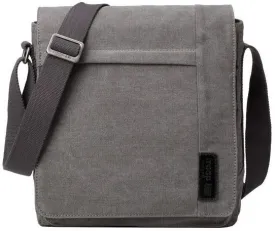 Troop London Organic Cotton Reporter Bag | Charcoal