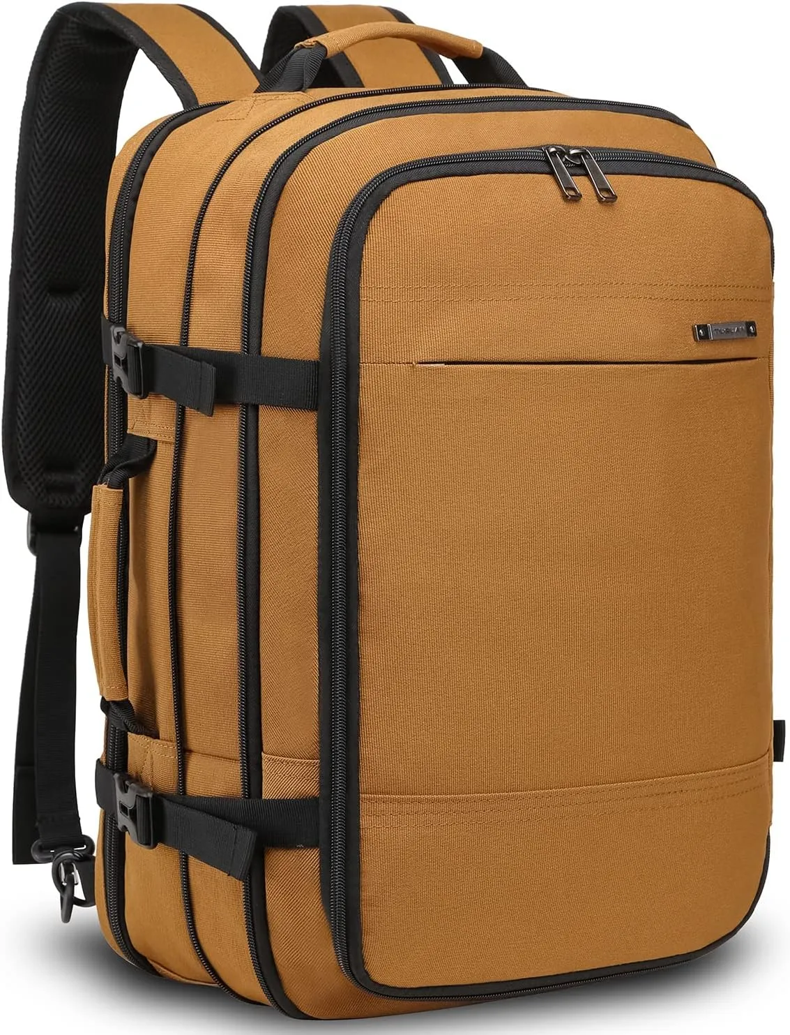 TUGUAN Travel Laptop Backpack 40L Large Computer Backpack 17 Inch with USB Charging Port for Men Expandable Backpacks Women, Brown - Suitable for Travel